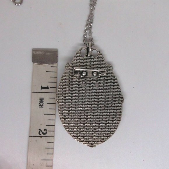 White Opal Aurora Borealis Necklace Antique Silver - Picture 5 of 6